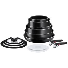 Tefal - Σετ μαγειρικά σκεύη 13 τμχ INGENIO EASY COOK & CLEAN BLACK