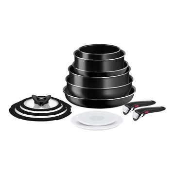 Tefal - Σετ μαγειρικά σκεύη 13 τμχ INGENIO EASY COOK & CLEAN BLACK