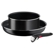 Tefal - Σετ μαγειρικά σκεύη 3 τμχ INGENIO EASY COOK & CLEAN BLACK