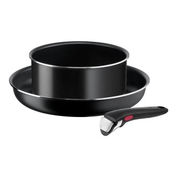 Tefal - Σετ μαγειρικά σκεύη 3 τμχ INGENIO EASY COOK & CLEAN BLACK