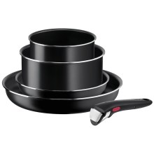 Tefal - Σετ μαγειρικά σκεύη 5 τμχ INGENIO EASY COOK & CLEAN BLACK