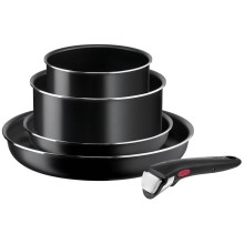 Tefal - Σετ μαγειρικά σκεύη 5 τμχ INGENIO EASY COOK & CLEAN BLACK
