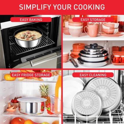 Tefal - Σετ μαγειρικών σκευών 13 τεμαχίων INGENIO PREFERENCE ON από ανοξείδωτο ατσάλι