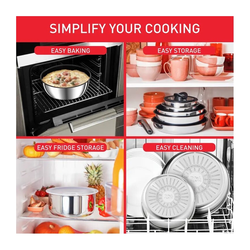 Tefal - Σετ μαγειρικών σκευών 13 τεμαχίων INGENIO PREFERENCE ON από ανοξείδωτο ατσάλι