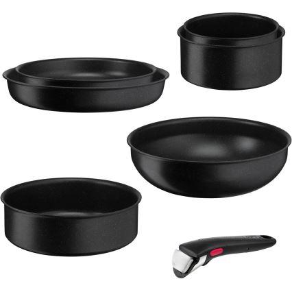 Tefal - Σετ μαγειρικών σκευών 7 τμχ INGENIO BLACK STONE