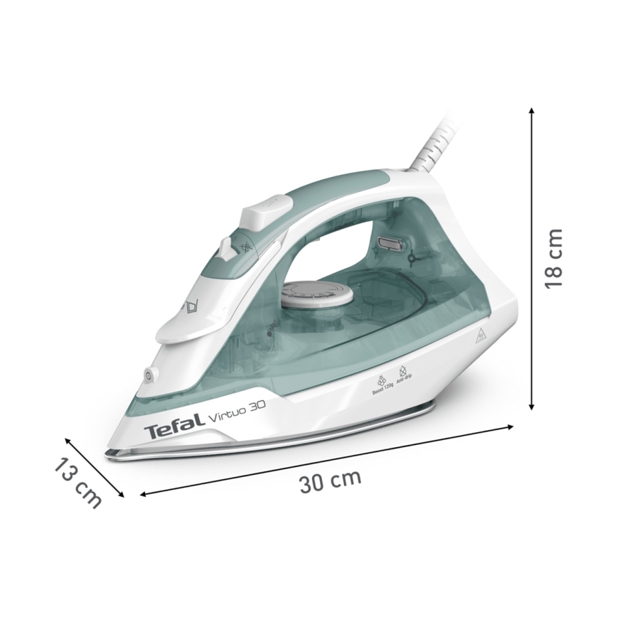 Tefal - Σίδερο ατμού VIRTUO 2000W/230V πράσινο