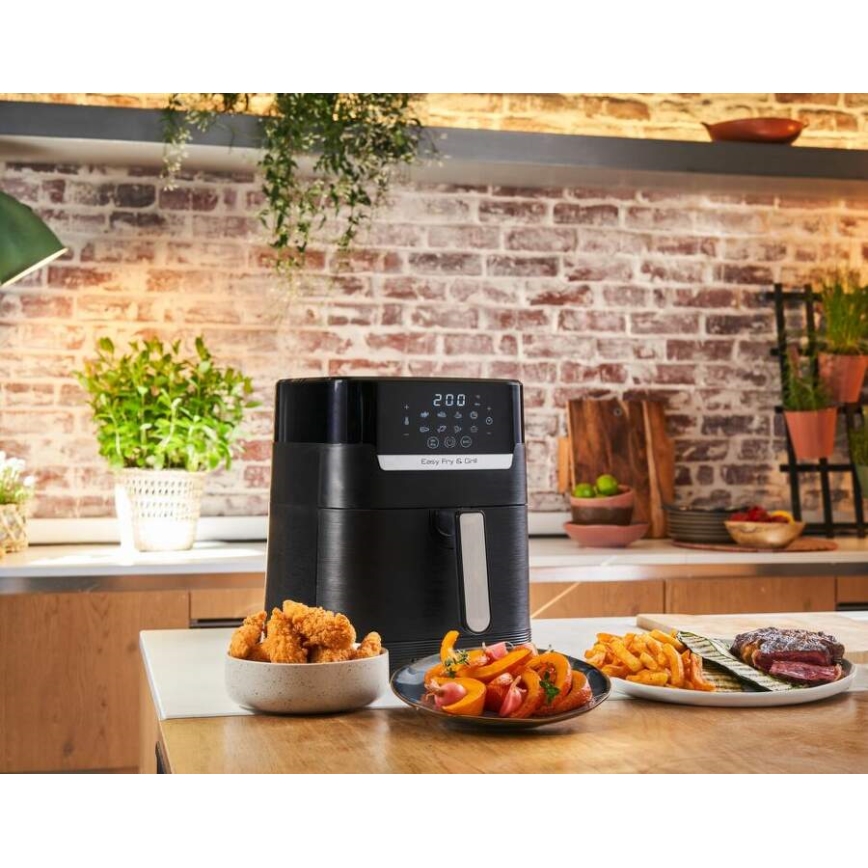 Tefal - Φριτέζα θερμού αέρα 4,2 l EASY FRY&GRILL 2σε1 1550W/230V μαύρο