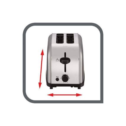 Tefal - Φρυγανιέρα 2 θέσεων ULTRA MINI 700W/230V ματ χρώμιο