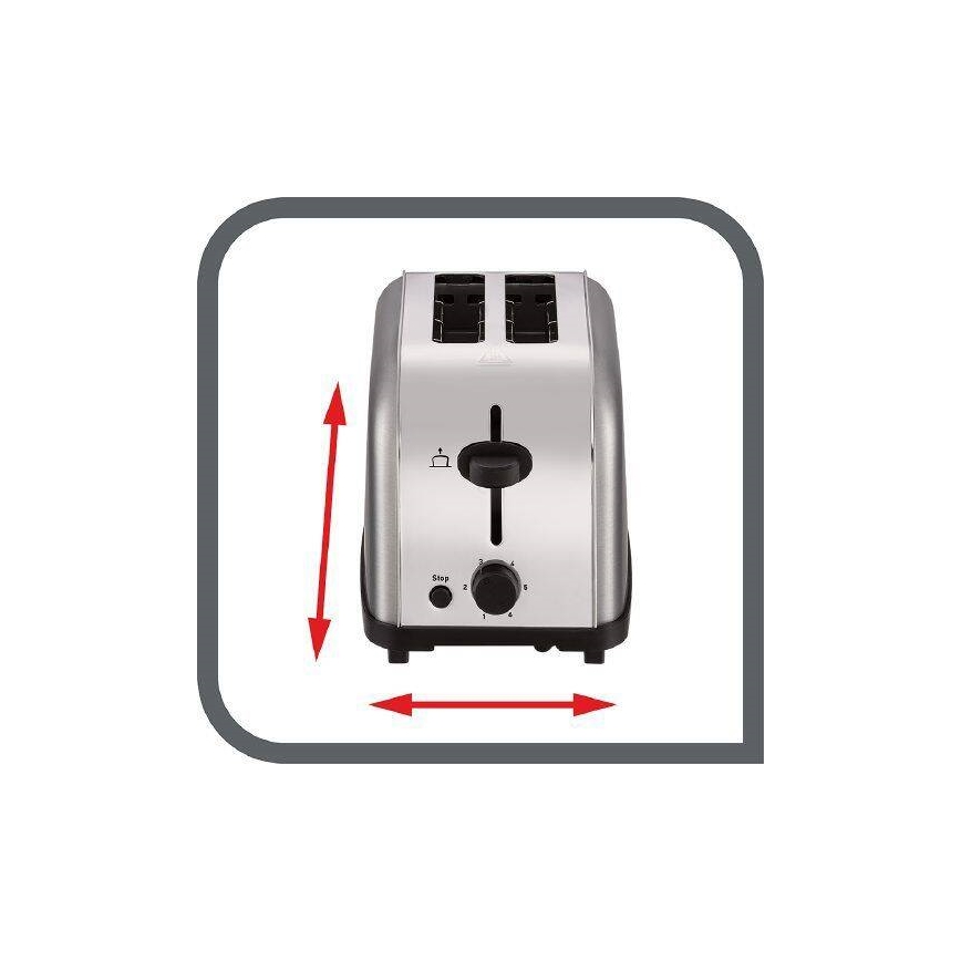 Tefal - Φρυγανιέρα 2 θέσεων ULTRA MINI 700W/230V ματ χρώμιο