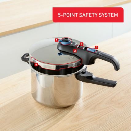 Tefal - Χύτρα ταχύτητας 6 l SECURE TRENDY ανοξείδωτο ατσάλι