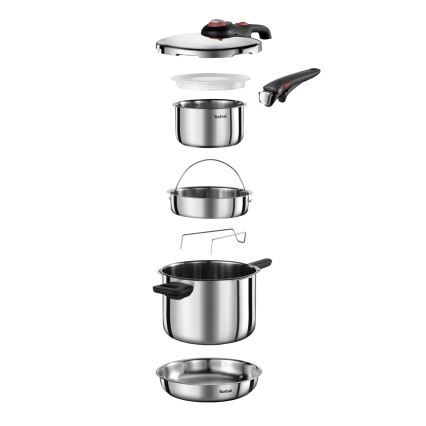 Tefal - Χύτρα ταχύτητας 6 l SECURE TRENDY + σετ 5 τεμ. INGENIO EMOTION