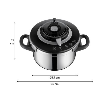 Tefal - Χύτρα ταχύτητας 4,5 λτ CLIPSO+ CHEF από ανοξείδωτο ατσάλι