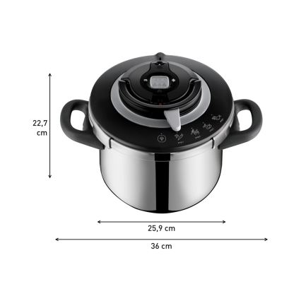 Tefal - Χύτρα ταχύτητας 6 l CLIPSO+ CHEF ανοξείδωτο ατσάλι