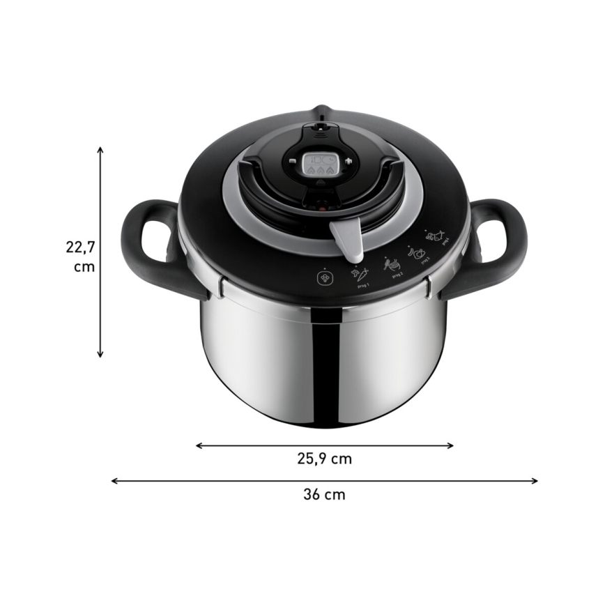 Tefal - Χύτρα ταχύτητας 6 l CLIPSO+ CHEF ανοξείδωτο ατσάλι