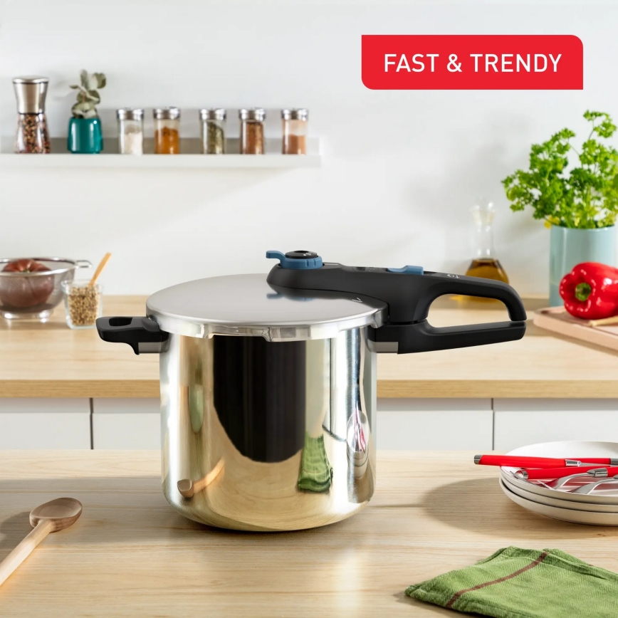 Tefal -Χύτρα ταχύτητας 8 l SECURE TRENDY ανοξείδωτο ατσάλι