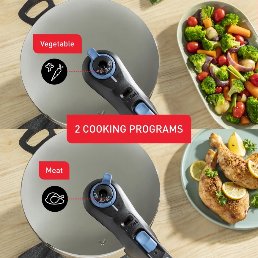 Tefal -Χύτρα ταχύτητας 8 l SECURE TRENDY ανοξείδωτο ατσάλι
