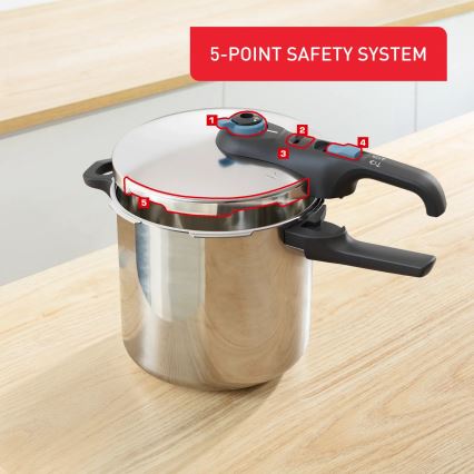 Tefal -Χύτρα ταχύτητας 8 l SECURE TRENDY ανοξείδωτο ατσάλι