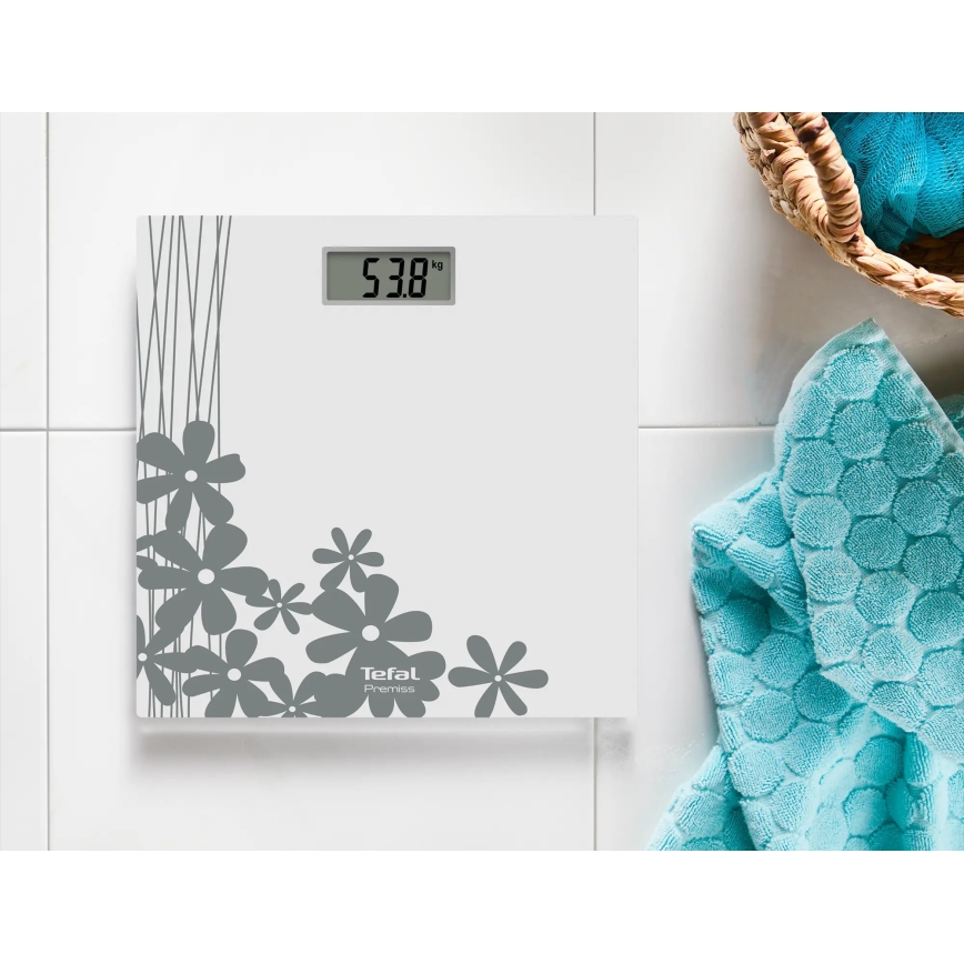 Tefal - Ψηφιακή προσωπική ζυγαριά PREMISS 1xCR2032 γκρι