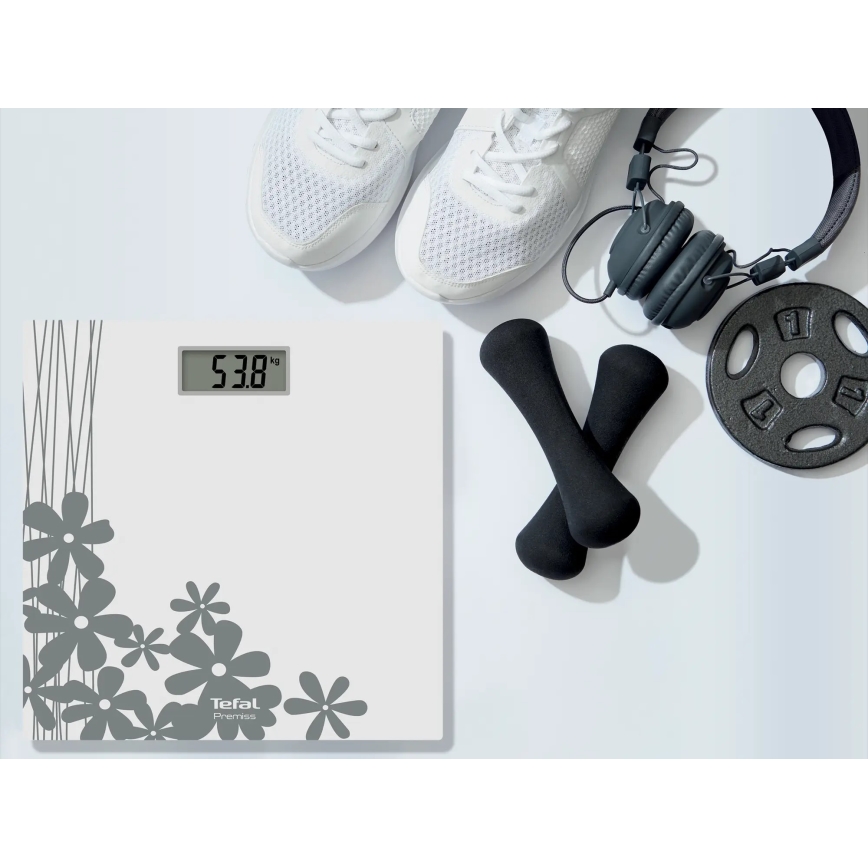 Tefal - Ψηφιακή προσωπική ζυγαριά PREMISS 1xCR2032 γκρι