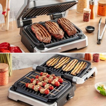 Tefal - Ψηστιέρα επαφής OPTIGRILL 2 σε 1 2100W/230V ανοξείδωτο