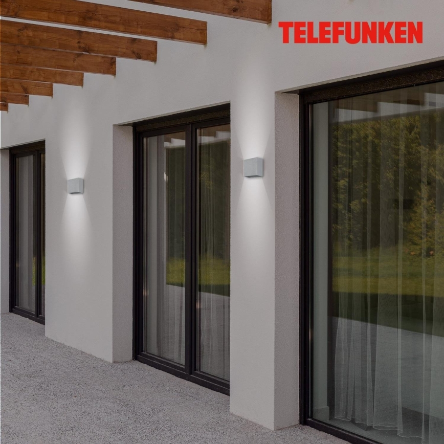 Telefunken 303404TF - LED επιτοίχιο φωτιστικό εξωτερικού χώρου LED/7W/230V IP44 ασημένιο