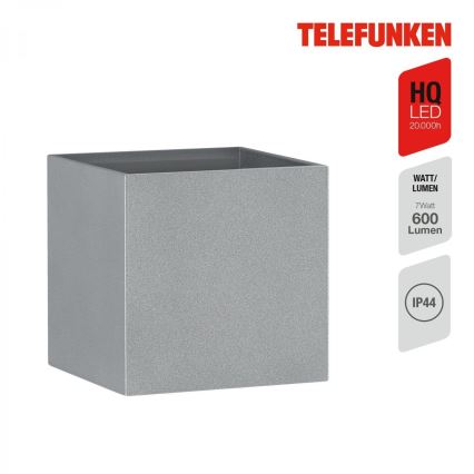 Telefunken 303404TF - LED επιτοίχιο φωτιστικό εξωτερικού χώρου LED/7W/230V IP44 ασημένιο