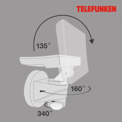 Telefunken 304306TF - Επιτοίχιο φωτιστικό εξωτερικού χώρου LED με αισθητήρα LED/16W/230V IP44 λευκό