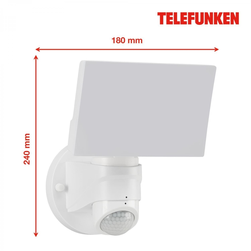 Telefunken 304306TF - Επιτοίχιο φωτιστικό εξωτερικού χώρου LED με αισθητήρα LED/16W/230V IP44 λευκό