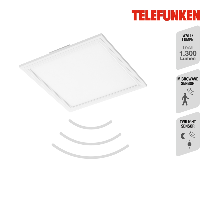 Telefunken 308606TF - Πάνελ πλαφονιέρα LED με αισθητήρα LED/13W/230V