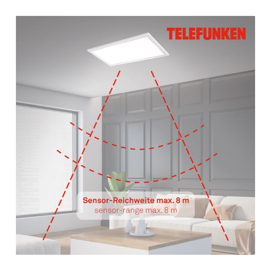 Telefunken 308706TF - Φωτιστικό οροφής LED με αισθητήρα LED/36W/230V