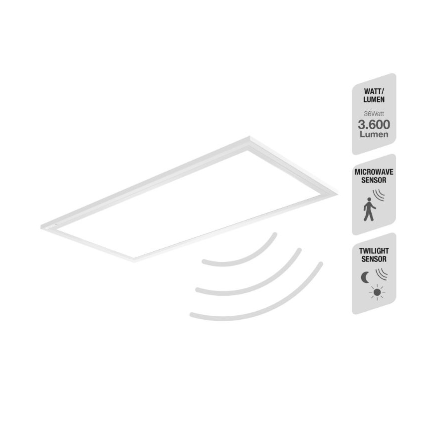 Telefunken 308706TF - Φωτιστικό οροφής LED με αισθητήρα LED/36W/230V