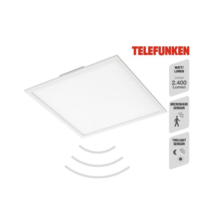 Telefunken 308806TF - Πάνελ πλαφονιέρα LED με αισθητήρα LED/25W/230V 4000K