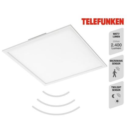 Telefunken 308806TF - Πάνελ πλαφονιέρα LED με αισθητήρα LED/25W/230V 4000K