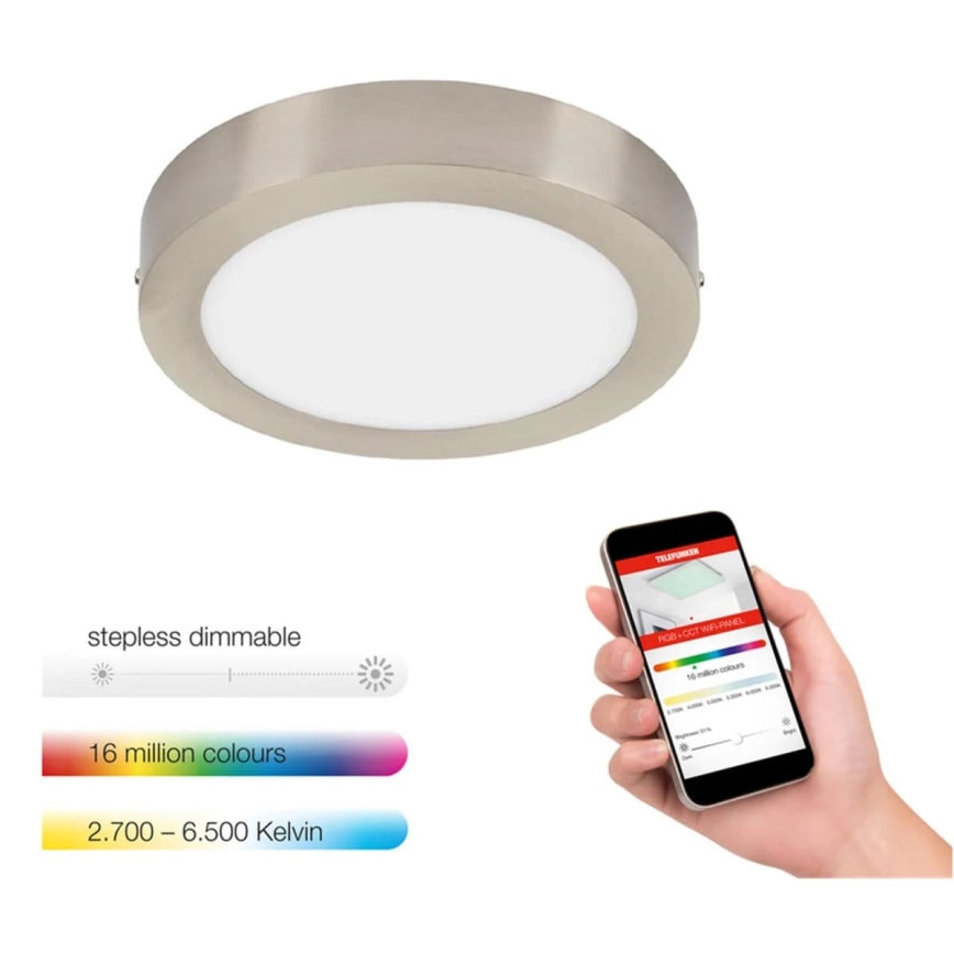Telefunken 309502TF - LED RGBW Dimmable φωτιστικό οροφής LED/18W/230V 2700-6500K Wi-Fi Tuya + τηλεχειριστήριο