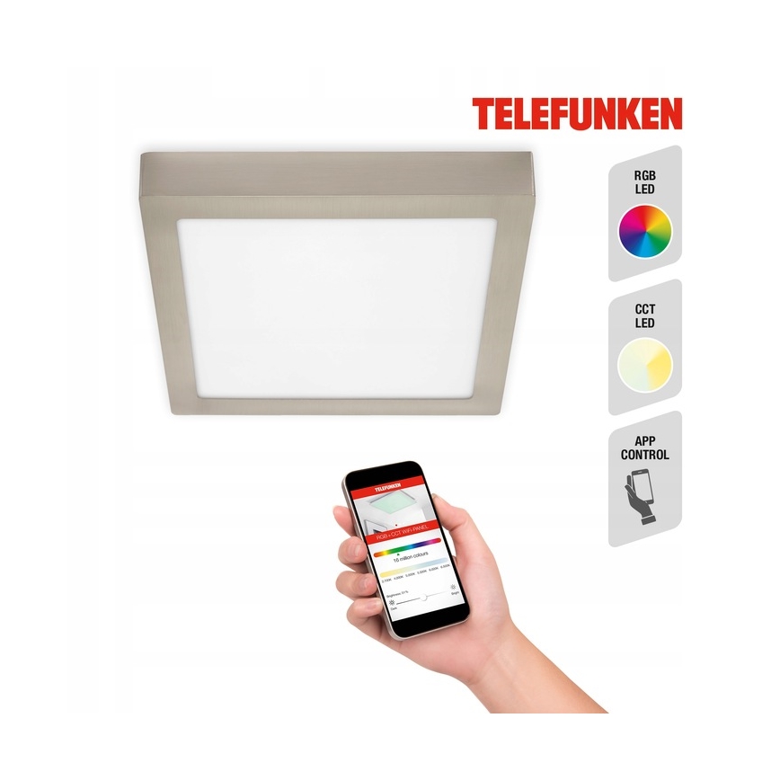 Telefunken 309602TF - LED RGBW Dimmable φωτιστικό οροφής LED/18W/230V 2700-6500K Wi-Fi Tuya