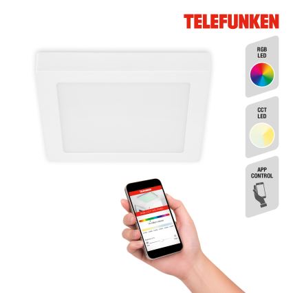 Telefunken 309606TF - LED RGBW Dimmable φωτιστικό οροφής LED/18W/230V 2700-6500K Wi-Fi Tuya