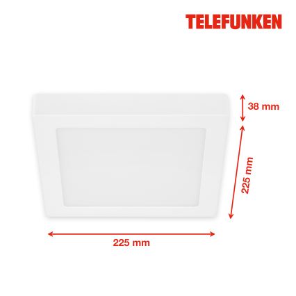 Telefunken 309606TF - LED RGBW Dimmable φωτιστικό οροφής LED/18W/230V 2700-6500K Wi-Fi Tuya