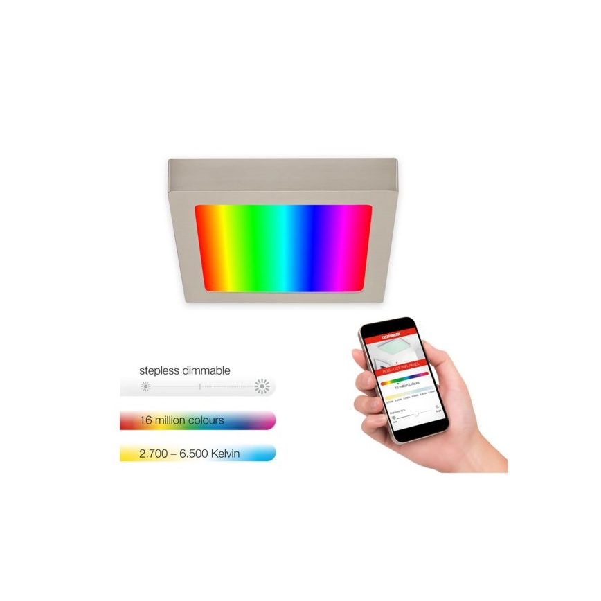 Telefunken 311002TF - LED RGBW Dimmable φωτιστικό οροφής LED/12W/230V 2700-6500K Wi-Fi Tuya