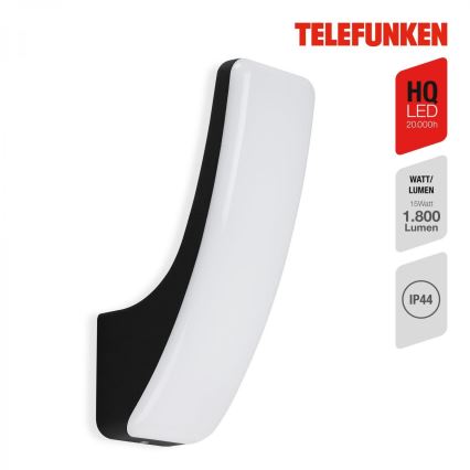 Telefunken 311605TF - Επιτοίχιο φωτιστικό εξωτερικού χώρου LED LED/15W/230V IP44 μαύρο