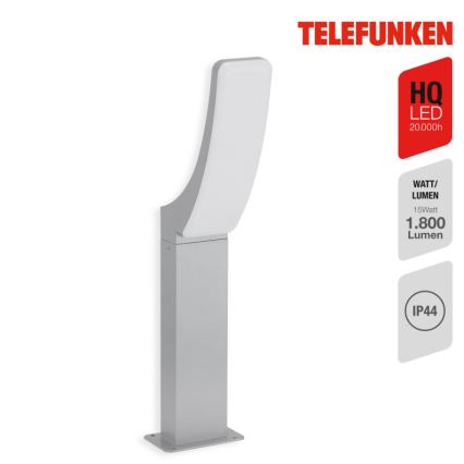 Telefunken 311804TF - Φωτιστικό LED εξωτερικού χώρου LED/15W/230V 57 cm IP44 ασήμι