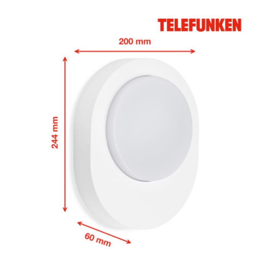 Telefunken 312006TF - Επιτοίχιο φωτιστικό εξωτερικού χώρου LED LED/8W/230V IP44 λευκό
