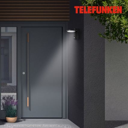 Telefunken 312505TF-LED Φωτιστικό τοίχου εξωτερικού χώρου με αισθητήρα LED/10W/230V IP44 μαύρο