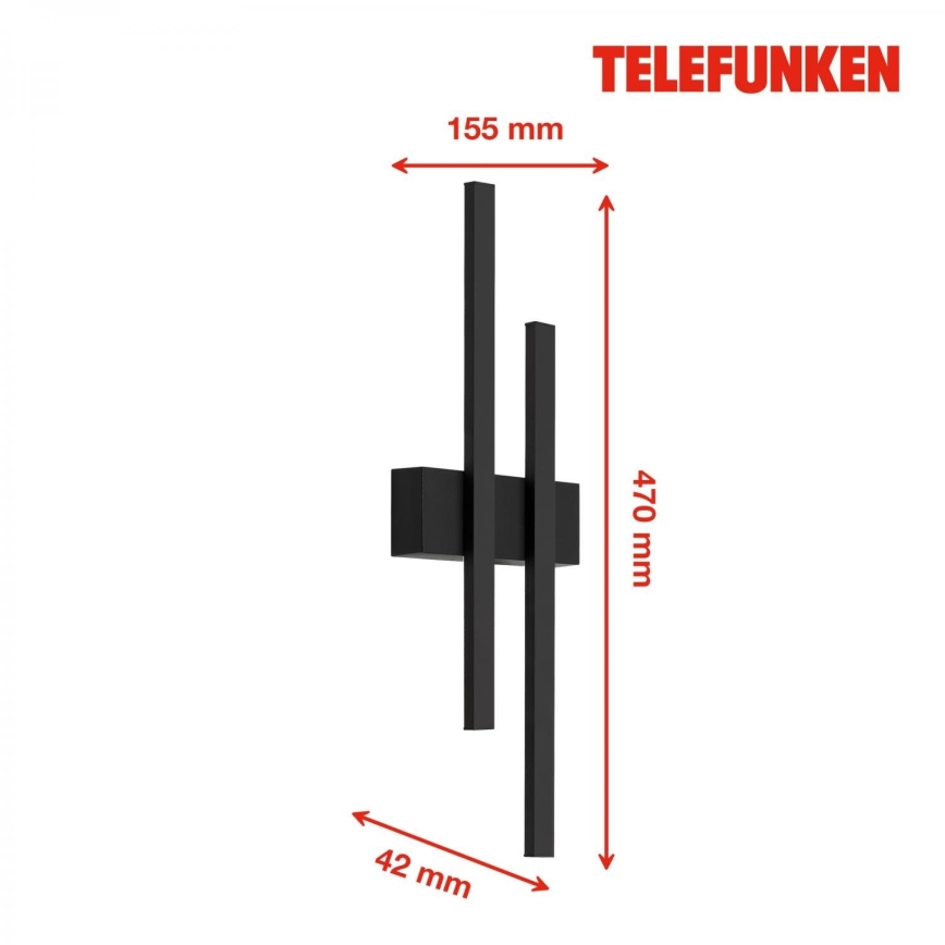Telefunken 313205TF - Επιτοίχιο εξωτερικό φωτιστικό LED 2xLED/4W/230V 4000K IP44