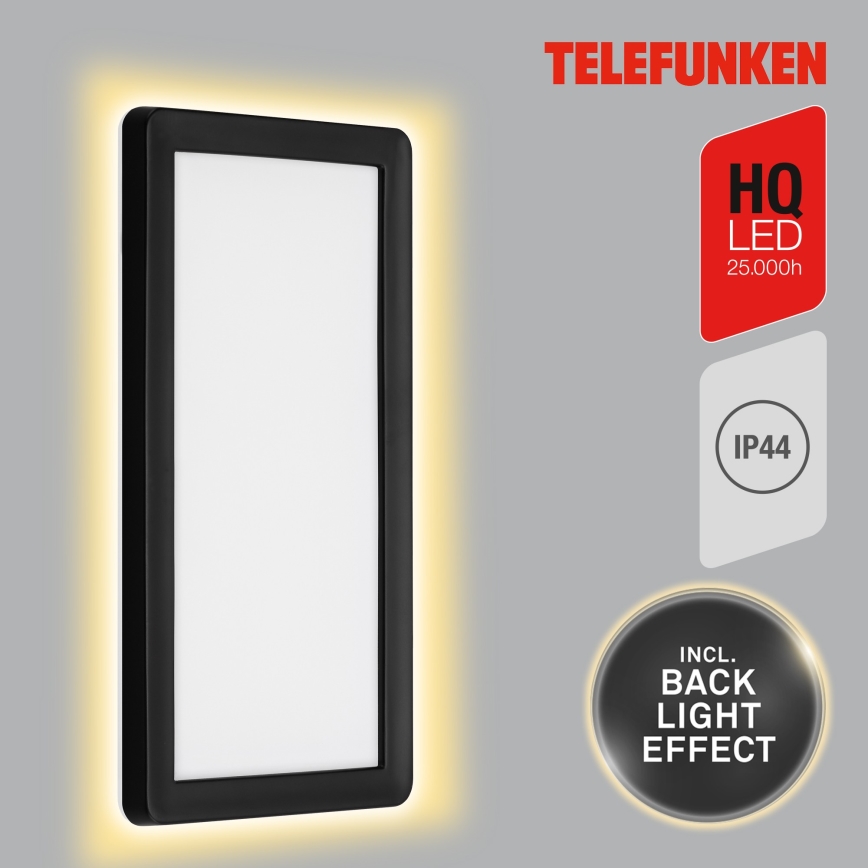 Telefunken 313605TF - Επιτοίχιο φωτιστικό εξωτερικού χώρου LED LED/16W/230V IP44 μαύρο