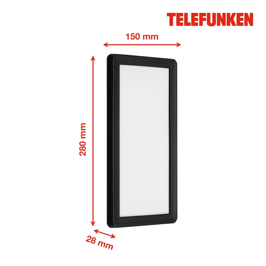 Telefunken 313605TF - Επιτοίχιο φωτιστικό εξωτερικού χώρου LED LED/16W/230V IP44 μαύρο
