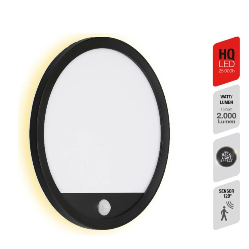 Telefunken 313705TF - Εξωτερικό επιτοίχιο φωτιστικό LED με αισθητήρα LED/15W/230V IP44