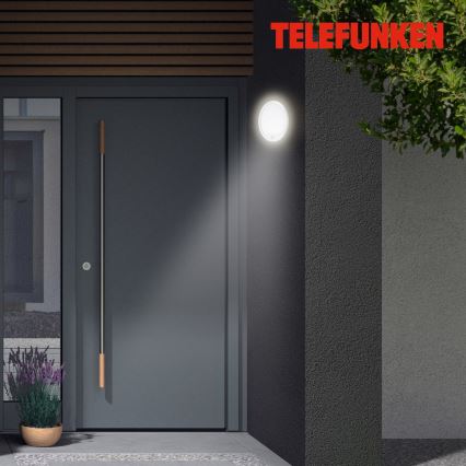 Telefunken 313706TF - LED Φωτιστικό τοίχου εξωτερικού χώρου με αισθητήρα LED/15W/230V IP44 λευκό