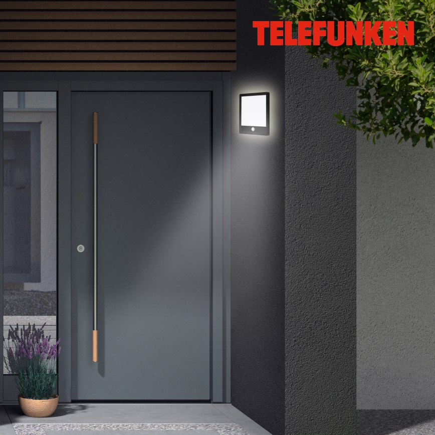Telefunken 313805TF - LED Φωτιστικό τοίχου εξωτερικού χώρου με αισθητήρα LED/15W/230V IP44