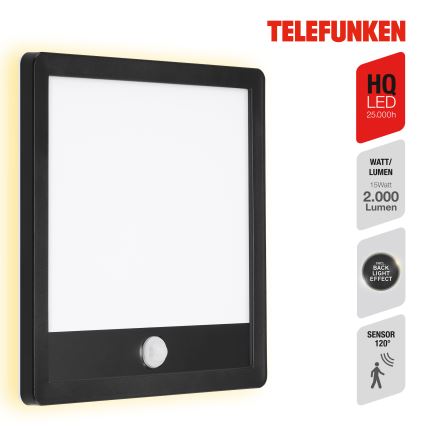 Telefunken 313805TF - LED Φωτιστικό τοίχου εξωτερικού χώρου με αισθητήρα LED/15W/230V IP44