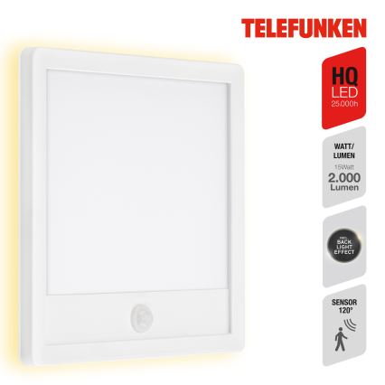 Telefunken 313806TF - Εξωτερικό επιτοίχιο φωτιστικό LED με αισθητήρα LED/15W/230V IP44